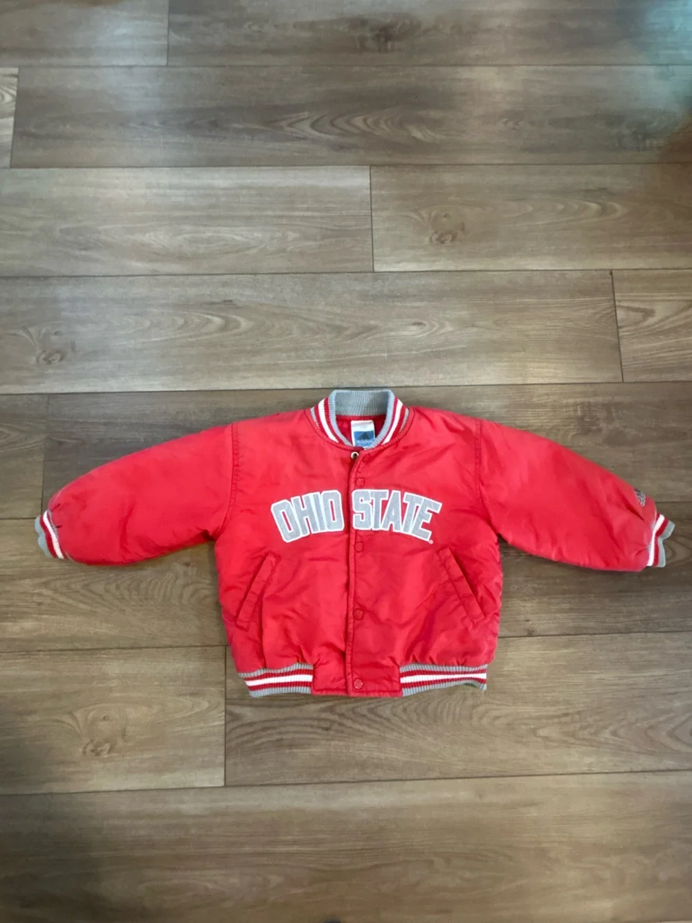 Vintage Adidas Ohio State Buckeyes Youth Varsity Bomber Jacket Red NCAA